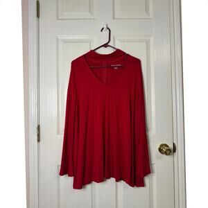 Women's Plus Size Mob Wife Cut Out High Neck Crepe Top 3/4 Sleeve size 14/16